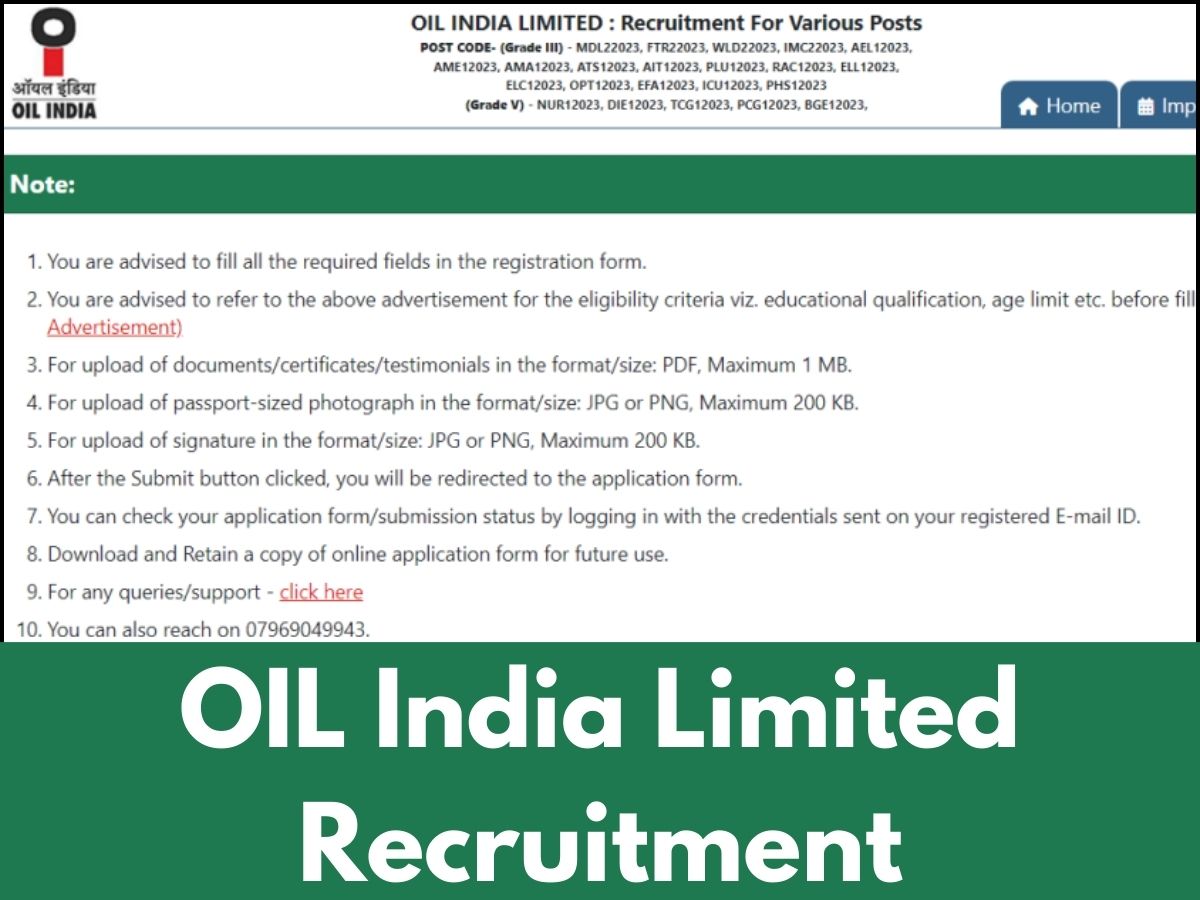 OIL India Limited Recruitment