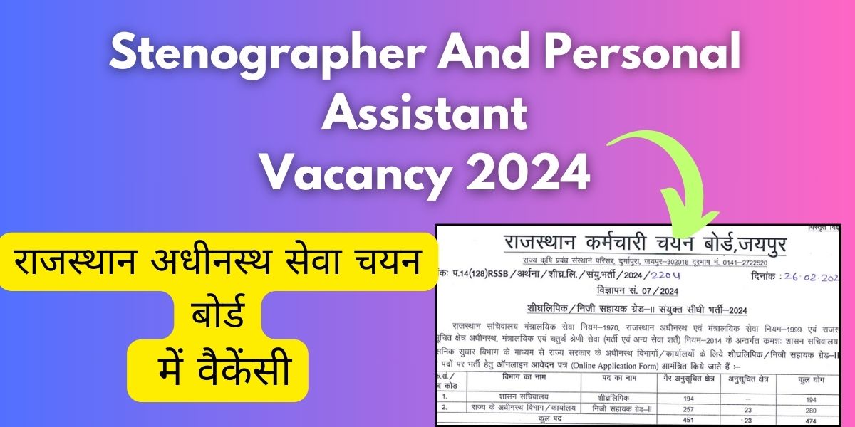 Rajasthan Subordinate Services Selection Board vacancy, राजस्थान अधीनस्थ सेवा चयन बोर्ड में वैकेंसी