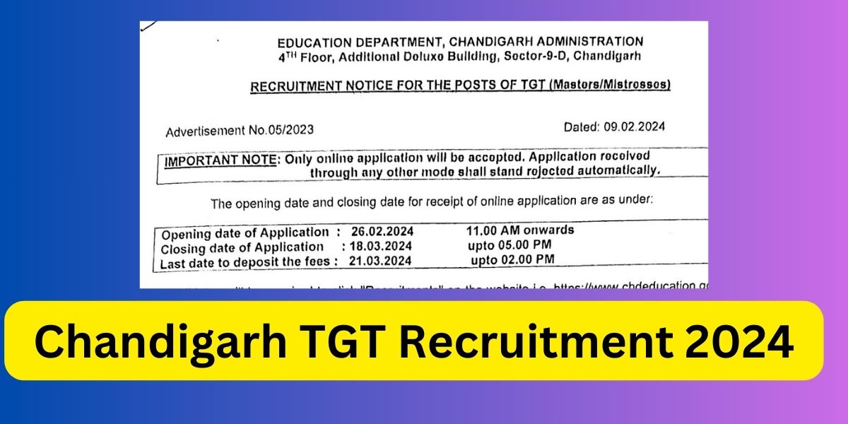 Chandigarh TGT Recruitment 2024